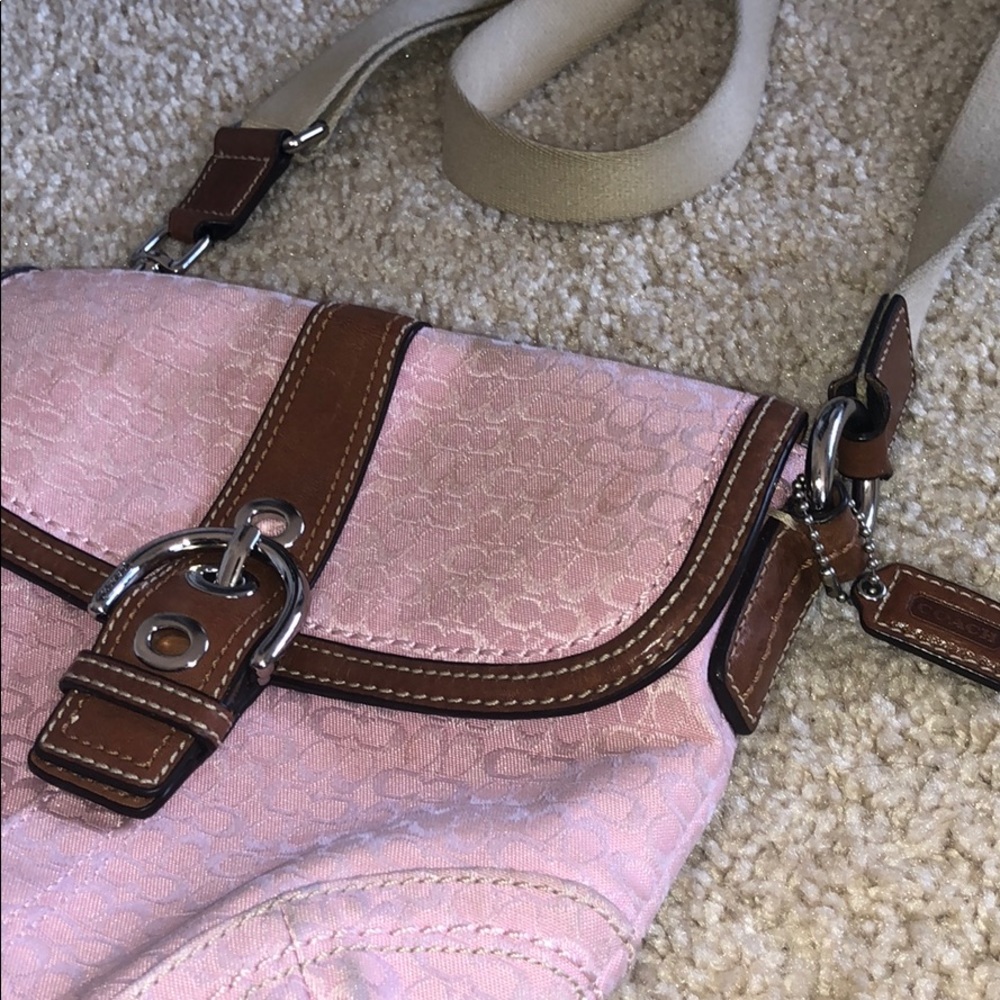 Coach Soho Mini Signature Crossbody Purse BLUSH